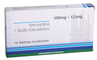 Amoxiciline en Clavulanate-Kaliumtabletten 250mg+125mg, 500mg+125mg, Mondelinge de Medicijnenantibiotica van 875mg+125mg