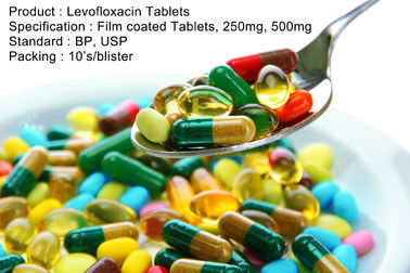De Filmdragees van Levofloxacintabletten, 250mg, Mondelinge de Medicijnenantibiotica van 500mg