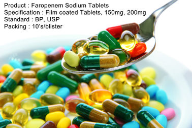 De dragees van de de Tablettenfilm van het Faropenemnatrium, 150mg, Mondelinge de Medicijnenantibiotica van 200mg